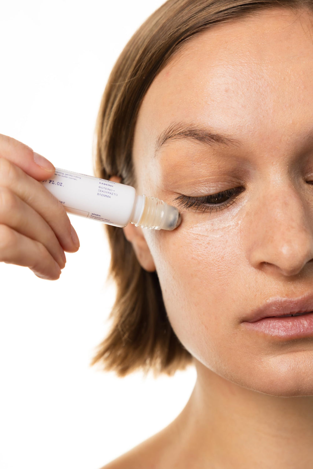KORRES clear gel texture on fingertip showing lightweight hydrating formula