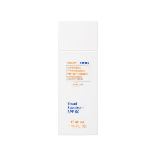 KORRES front packaging showing compact travel-friendly sunscreen