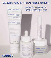 KORRES product on bathroom vanity suggesting daily brightening routine