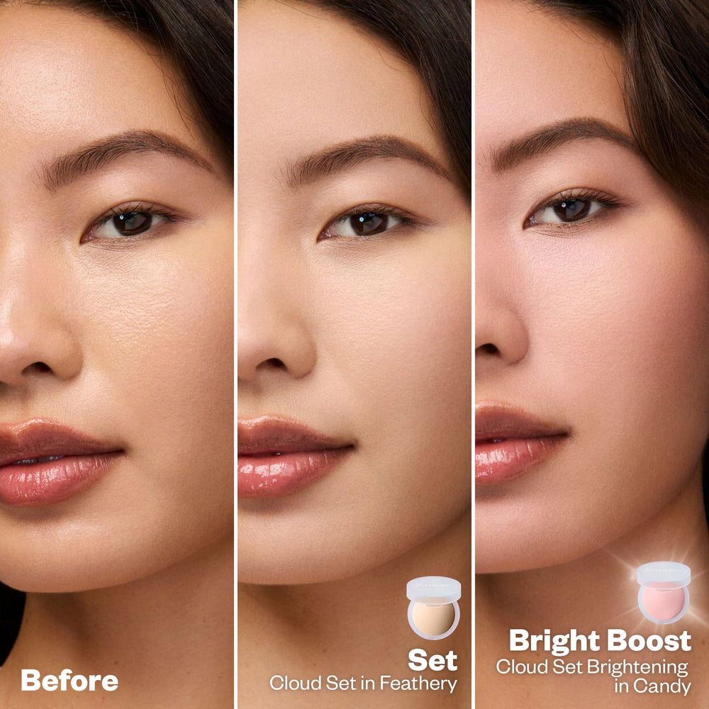 Kosas compact label detail focusing on talc-free formula and clean ingredients