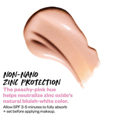 Kosas DreamBeam 40 ml next to hand for true size and travel-friendly benefit