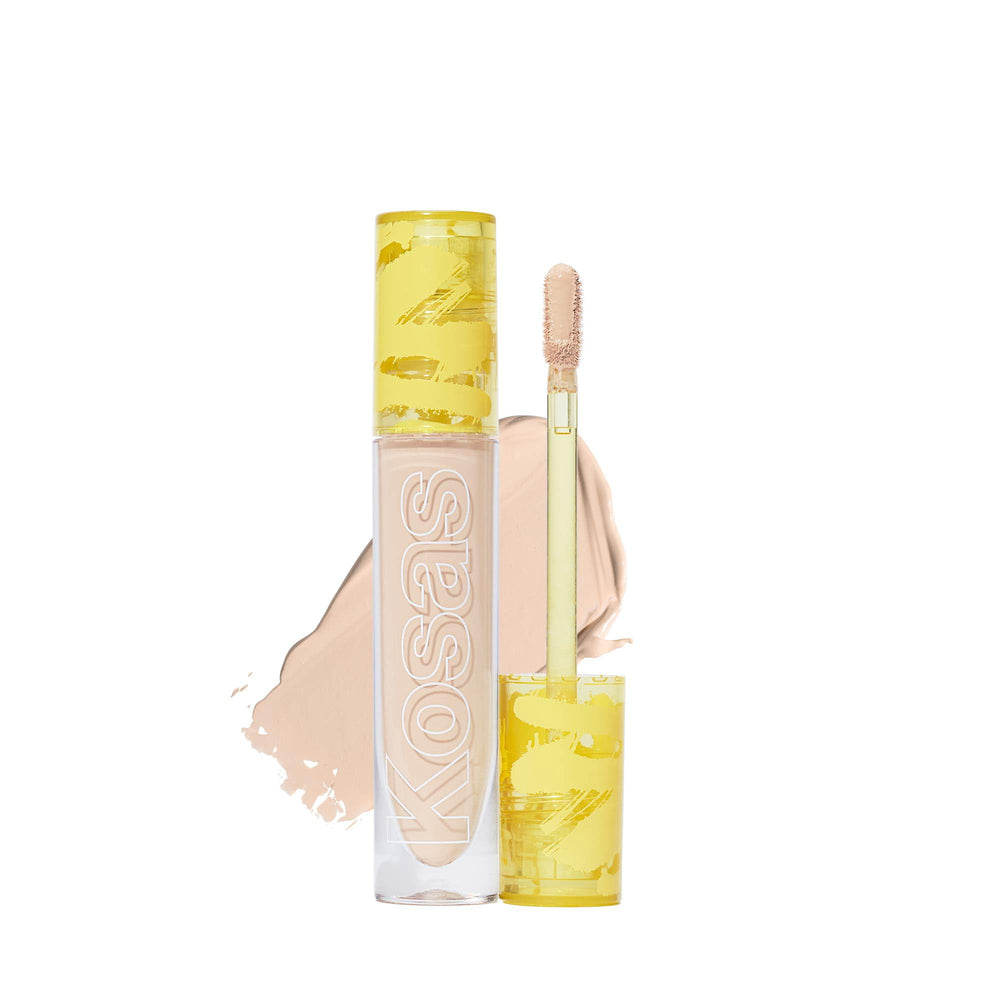 kosas front shot of concealer tube showing packaging and shade