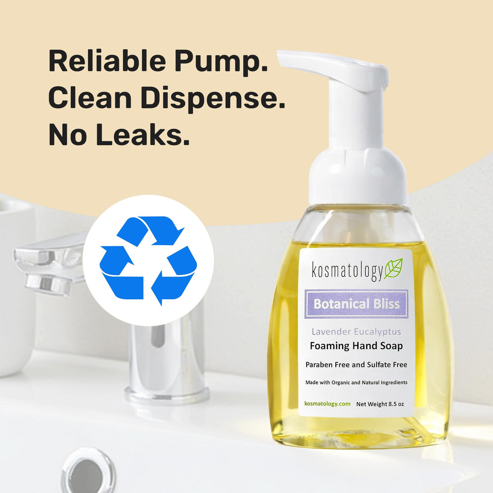 kosmatology bottle in hand indicating 8.5 fl oz scale