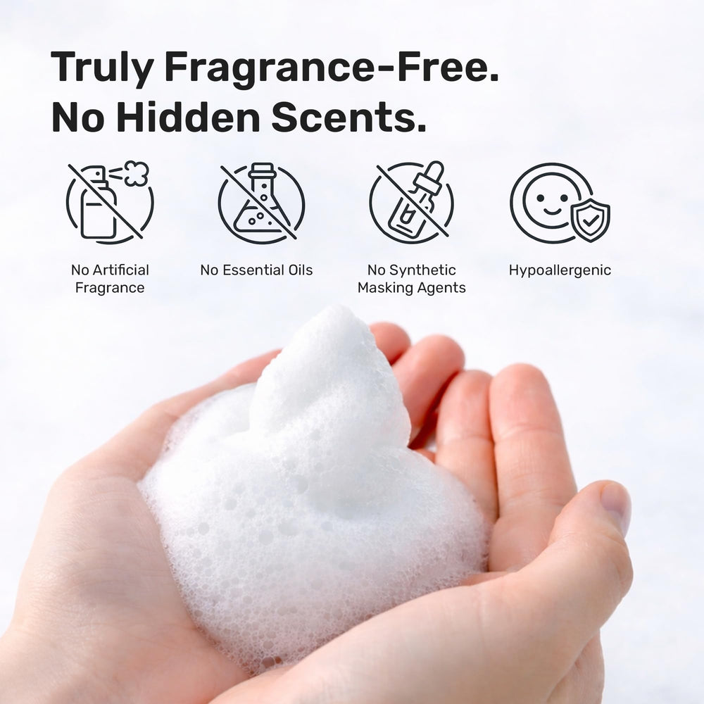 kosmatology close-up foam texture demonstrating gentle, moisturizing lather