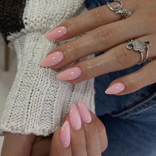 KQueenest baby pink front view showing full set and natural look benefit