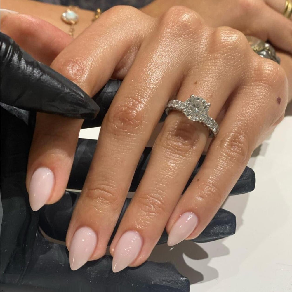 KQueenest dusty pink close-up of nail texture highlighting durable acrylic finish