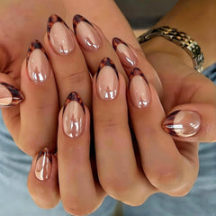 KQueenest front packaging showing chrome brown nails and included kit benefits