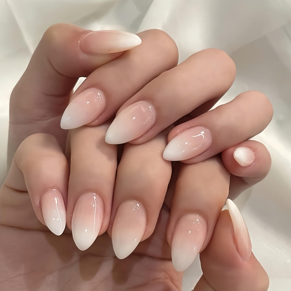 KQueenest front packaging showing 24-piece ombre nails, convenient and ready-to-use