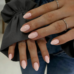 KQueenest front packaging showing pale pink press-on nails and polished look