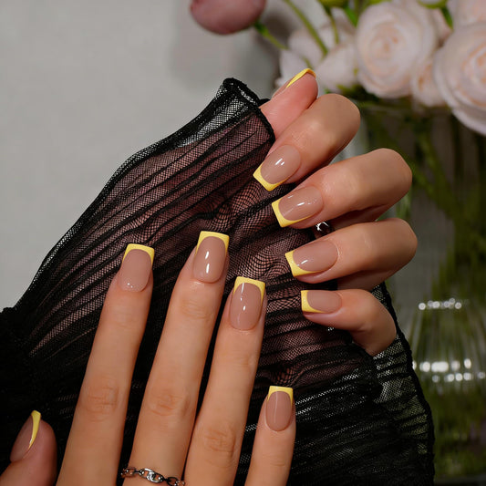 KQueenest front packaging showing yellow French tip set and included tools