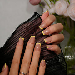 KQueenest front packaging showing yellow French tip set and included tools