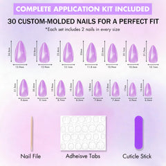 KQueenest layout of 15 sizes ensuring precise fit for every nail bed