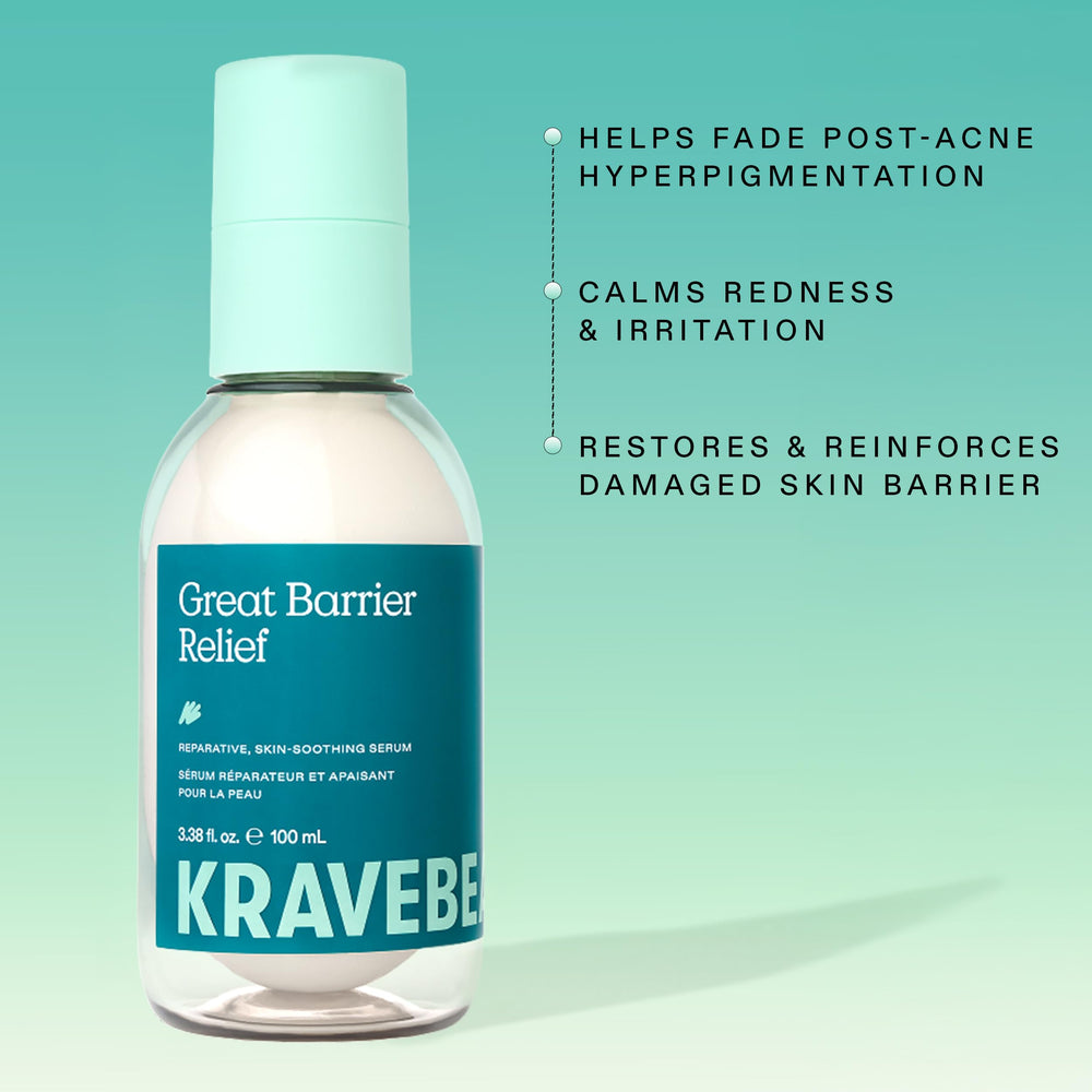 KraveBeauty milky serum drop on fingertip showing lightweight texture and fast absorption benefit