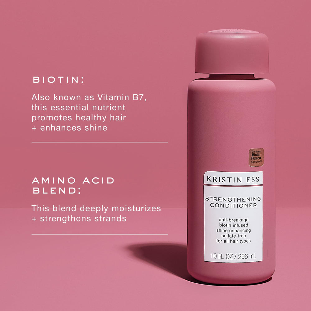Kristin Ess conditioner applied on hair to detangle and moisturize