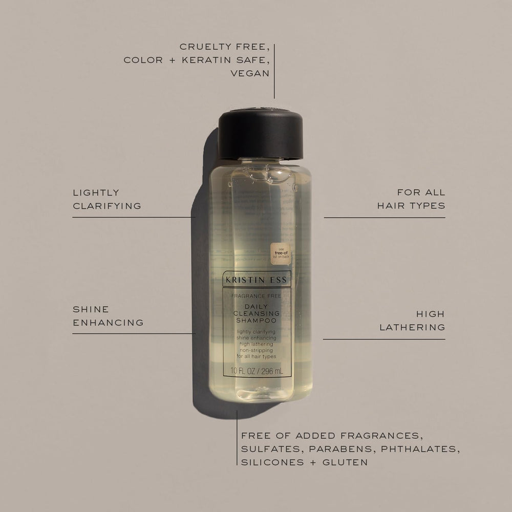 Kristin Ess rich lather close-up demonstrating effective cleansing