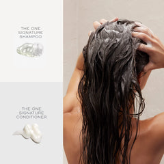 Kristin Ess in-shower use on wet hair illustrating hydration and manageability