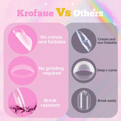 krofaue painted and gem-decorated tips showcasing creative designs
