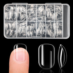 krofaue front package showing 240 clear kids press-on nails and benefits