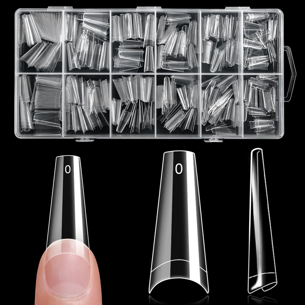 krofaue clear tips front packaging showing full 600pcs set and benefit of quantity