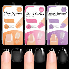 krofaue front packaging showing all three short nail shapes and quantity benefit