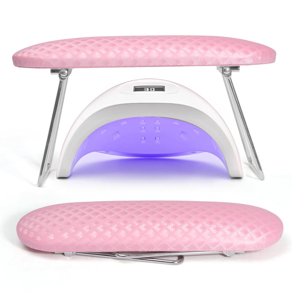 krofaue front view pink arm rest showing cushion and shape for steady hands