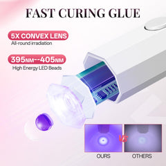 krofaue LED array under lamp for even, efficient curing