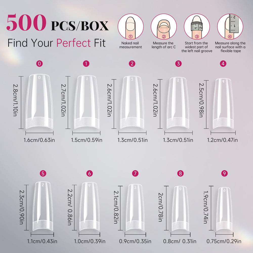 krofaue finished French square nails demonstrating salon look