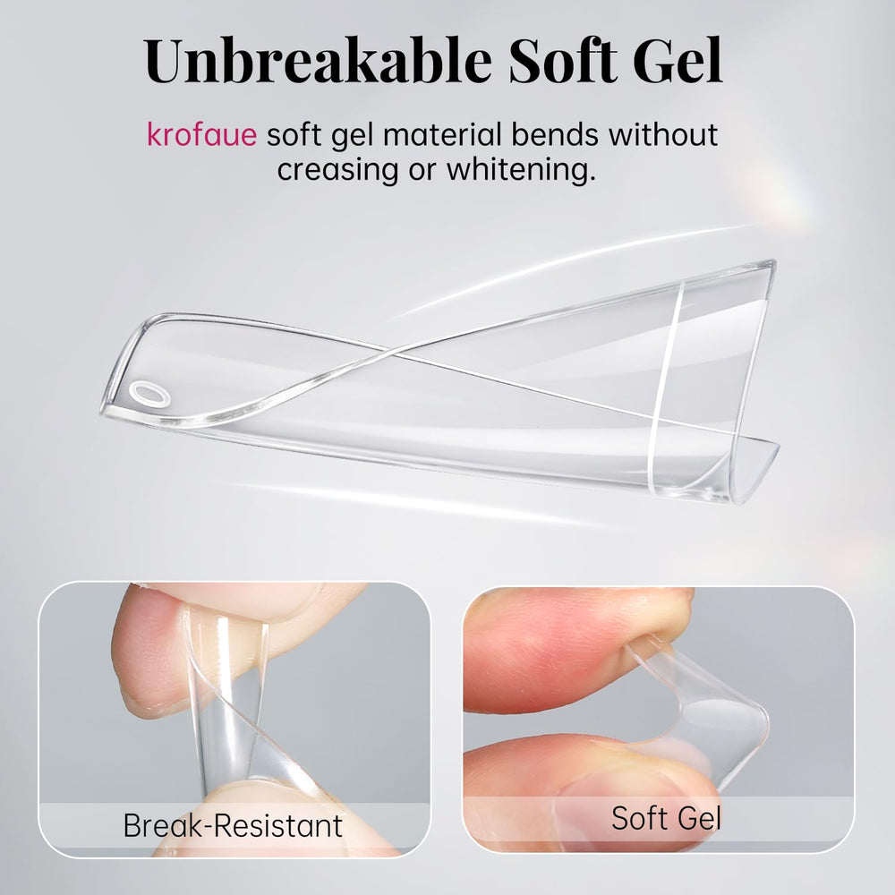 krofaue applying gel polish to tip illustrating compatibility with nail systems