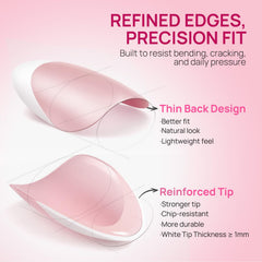 krofaue single nail detail showing short almond shape and smooth edges for comfort