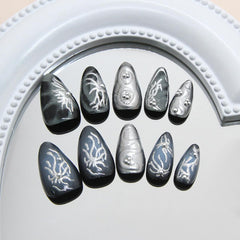 KRTBKR side profile of almond-shaped nail illustrating curve and comfortable wear fit
