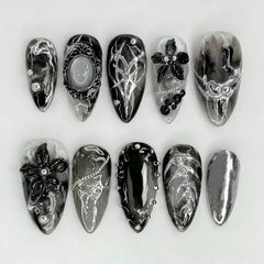 KRTBKR front packaging showing full chrome black almond set and instant styling benefit