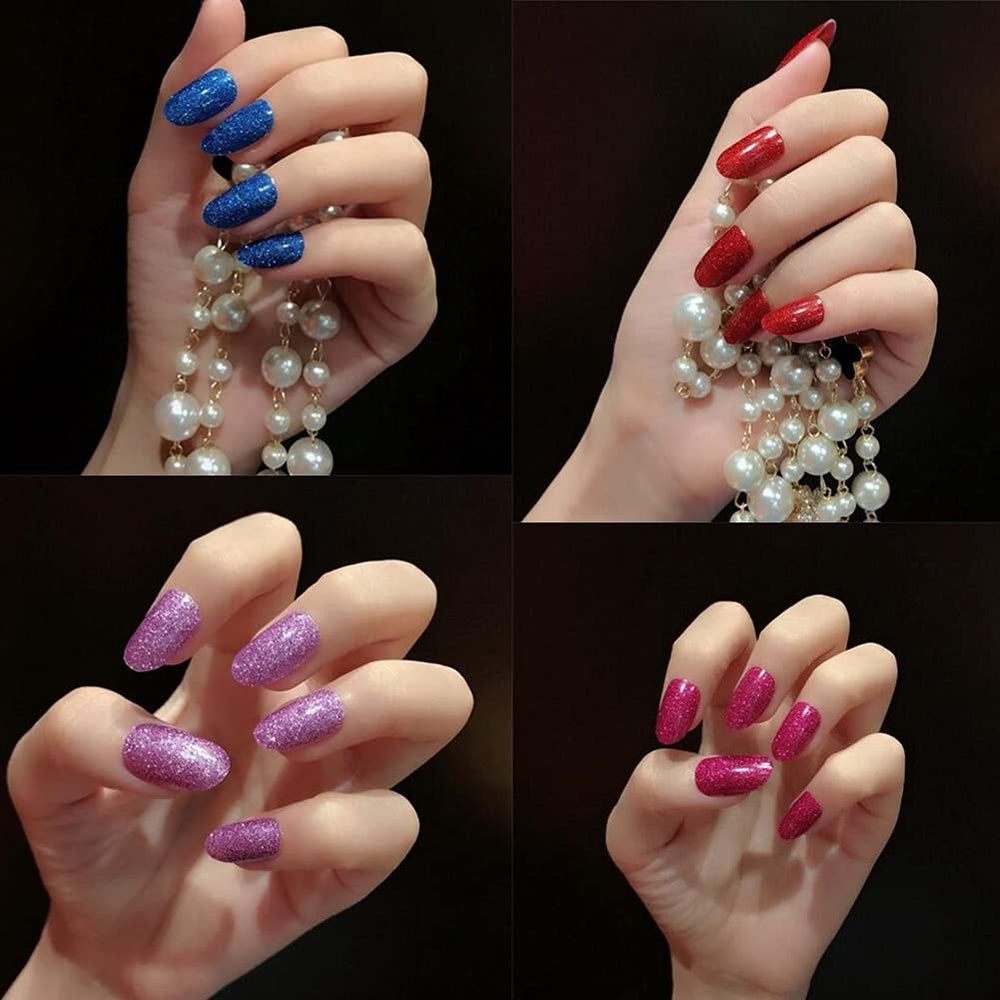 KTAABTR accent nail glitter detail emphasizing bright reflective sparkle