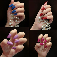 KTAABTR accent nail glitter detail emphasizing bright reflective sparkle