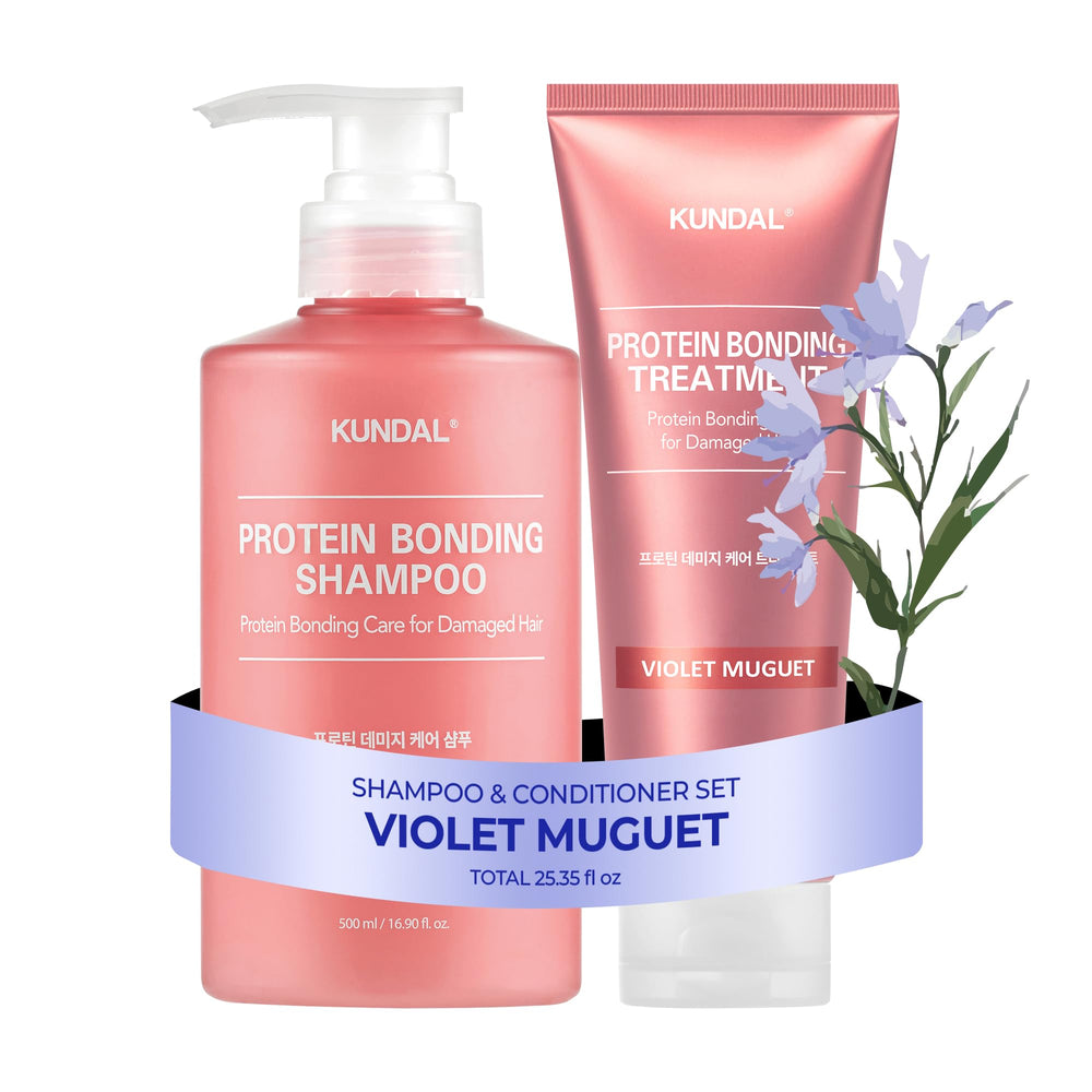 KUNDAL front packaging showing violet muguet bottles and benefits