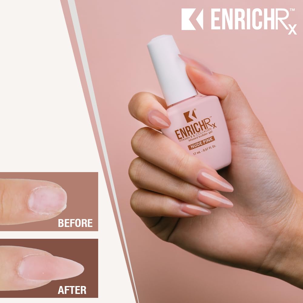 KUPA before and after on natural nails showing added strength and natural look benefit