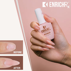 KUPA before and after on natural nails showing added strength and natural look benefit