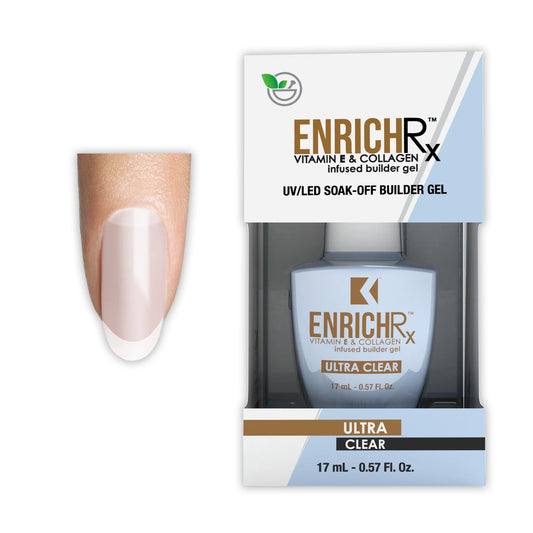 KUPA bottle front view showing EnrichRx builder gel for strong nails