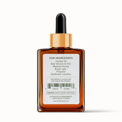 KUSHI bottle on bathroom vanity portraying daily routine and radiant results