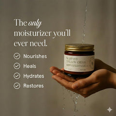 KUSHI jar in hand for scale showing travel-friendly moisturizing benefit