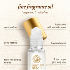 Applying Kuumba Made Pikaki Lei on wrist for long-lasting, subtle scent