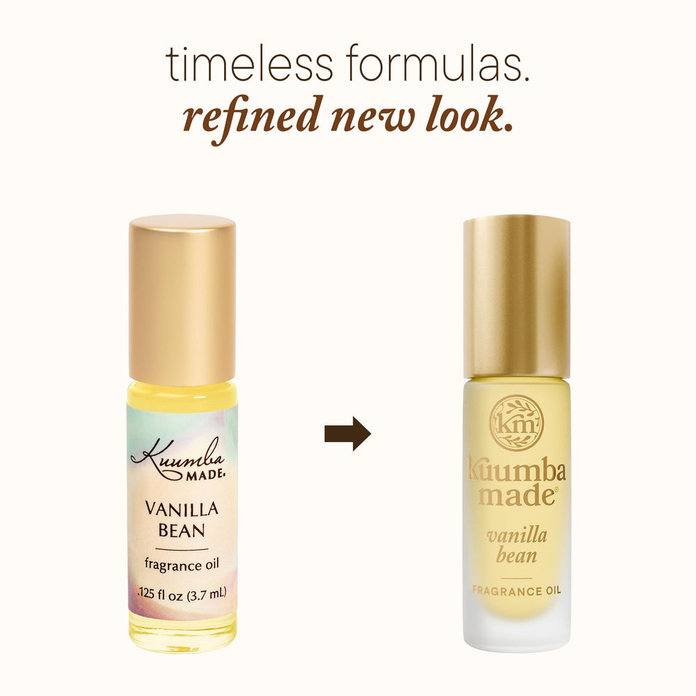 Kuumba Made angled label close-up highlighting vegan, alcohol-free benefits