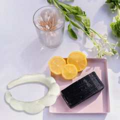 KVZVK cloud-shaped headband side profile providing padded forehead coverage
