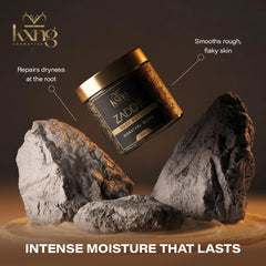 KXNG Cosmetics applying butter to hands demonstrating quick absorption and softening benefit
