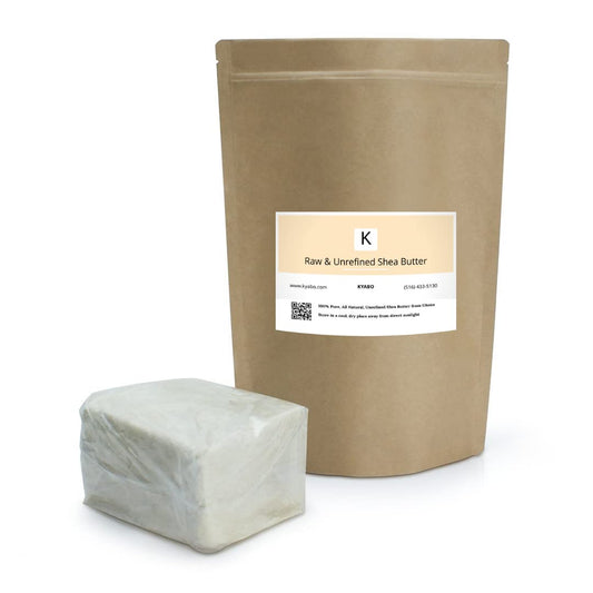 Kyabo shea butter 5 lb jar front view showing size and pure packaging benefits