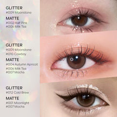 KYDA brush application on eyelid demonstrating blendability and natural finish