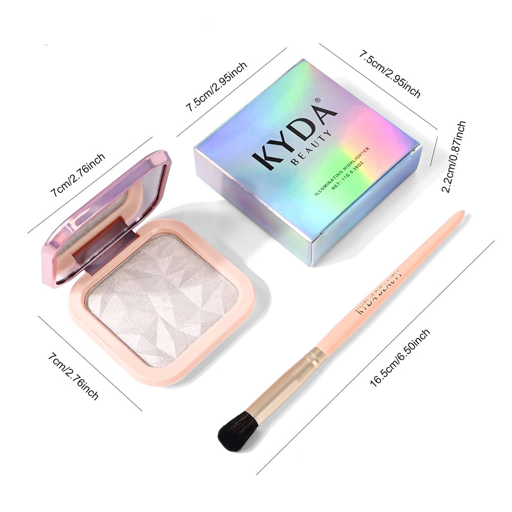 KYDA compact beside lipstick showing scale and pocket-sized convenience benefit