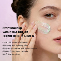 KYDA dispensed on hand demonstrating lightweight serum and easy spreadability