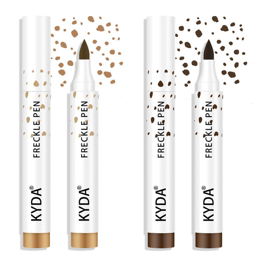 KYDA freckle pen dual pack front view showing both brown tones and product labels for natural look