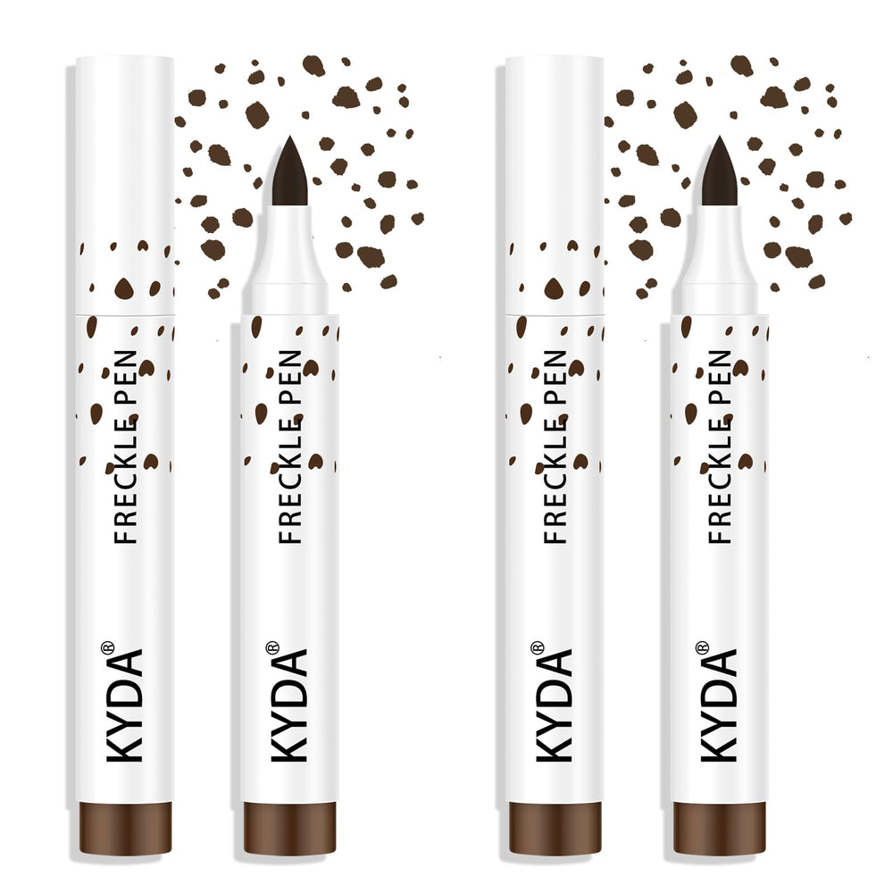 KYDA freckle pen duo front packaging showing both brown shades and benefits
