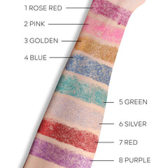 KYDA glitter stick label and packaging with product name and usage info